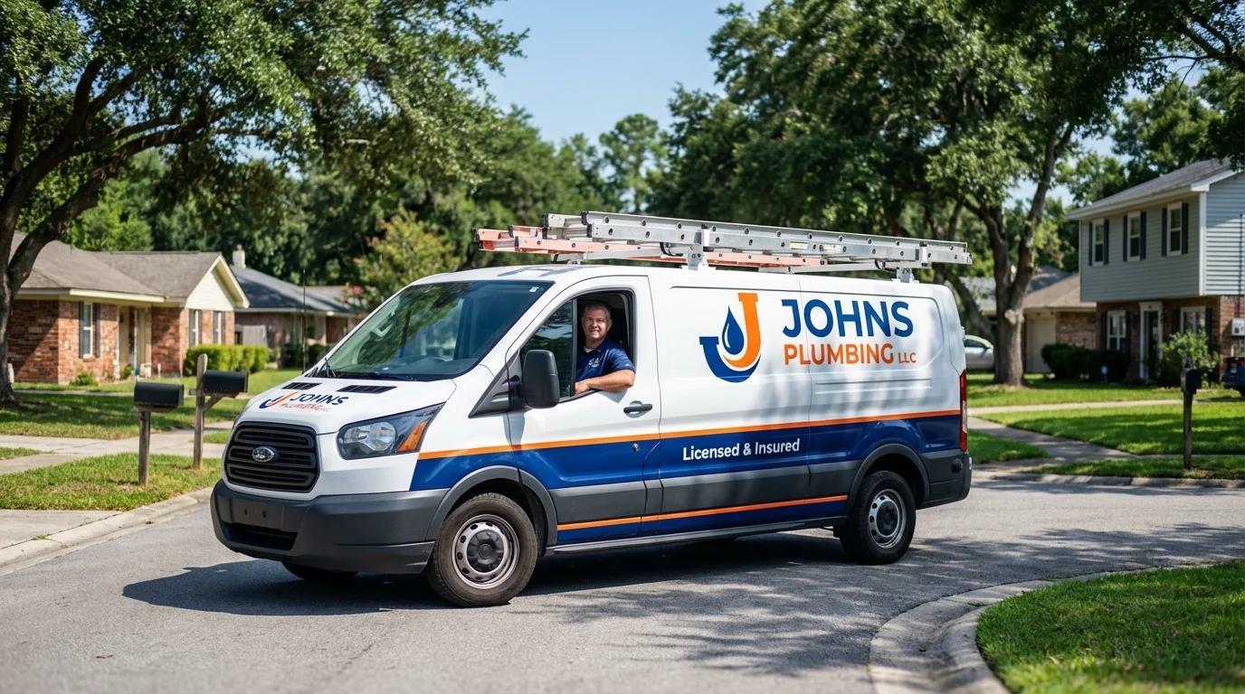Johns Plumbing LLC service van in York, AL