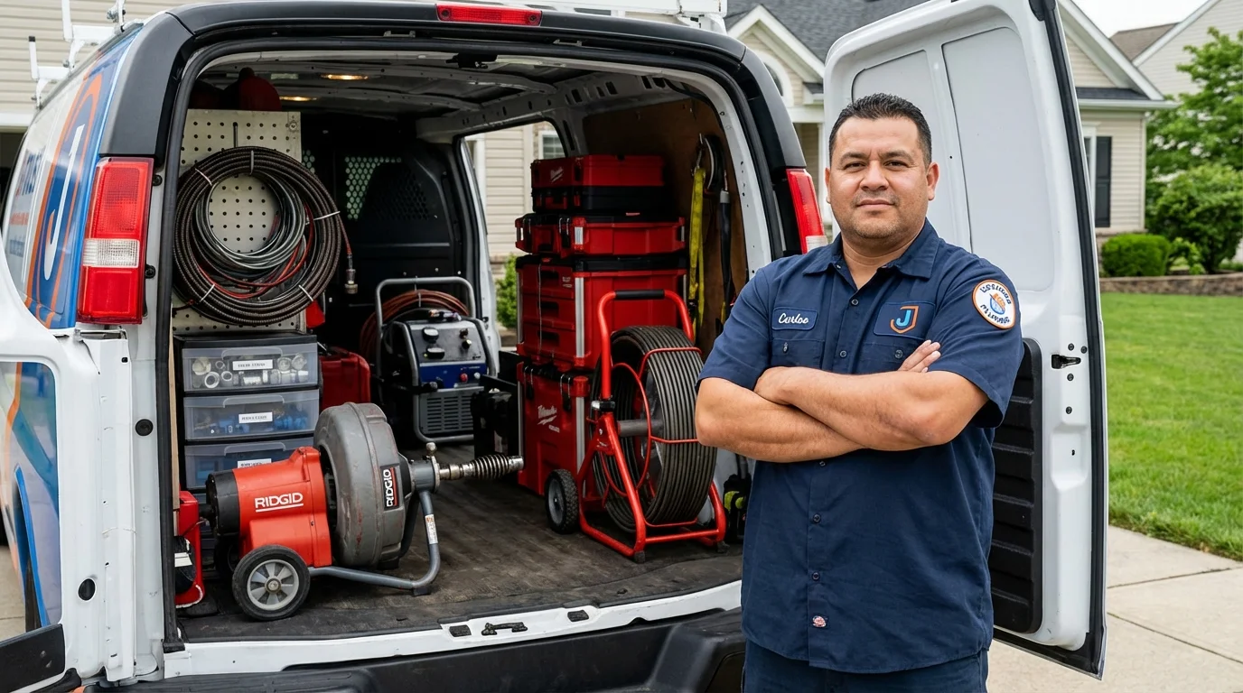 Professional drain cleaning equipment and Johns Plumbing LLC plumber in York